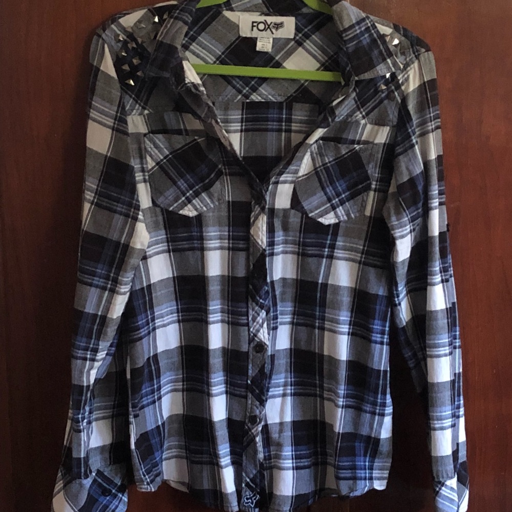 Fox Racing Light Weight Plaid Button Up Sz L